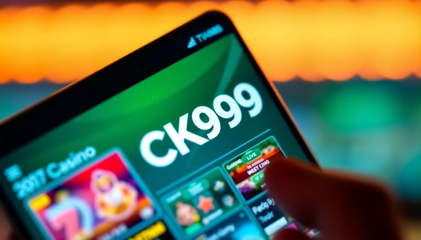 CK999 online casino platform showcases vibrant gaming interface on a mobile device, highlighting crypto betting features.