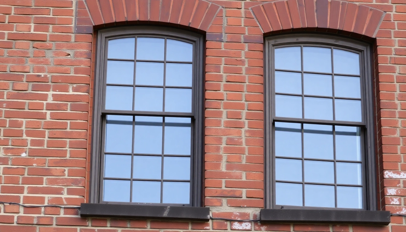 Close-up of authentic listed building sash windows showcasing traditional joinery and period detail for historic preservation.