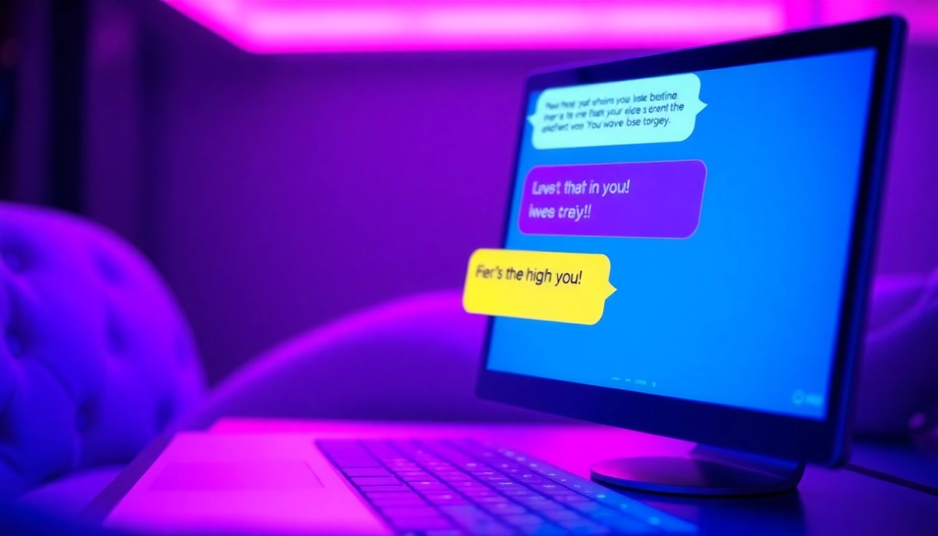 A digital chat interface representing AI porn chat interactions.