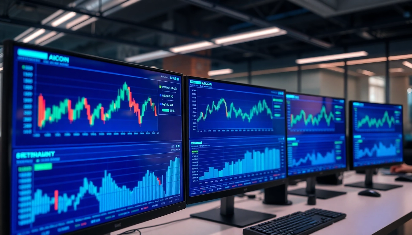 AICoin real-time trading dashboard on multiple devices showcasing live charts and data for secure crypto investments.