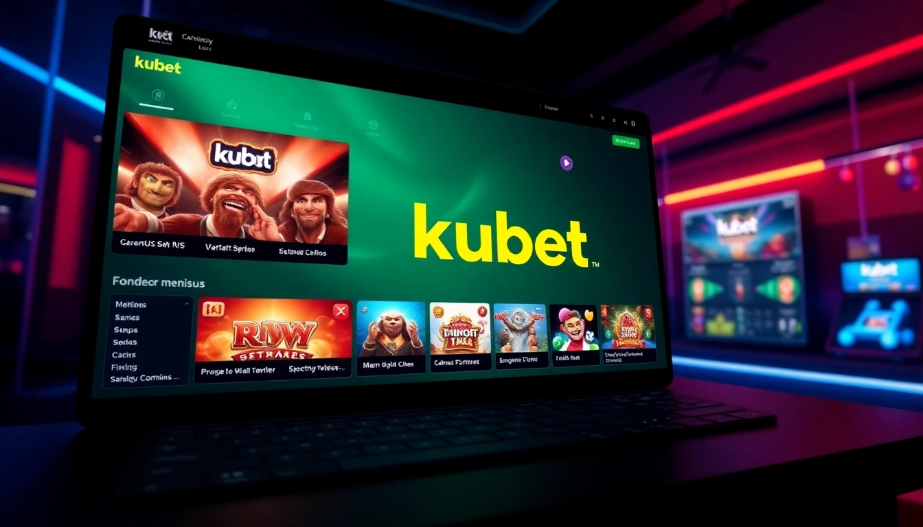 Interactive kubet-themed online casino platform showcasing betting options and vibrant graphics for user engagement and brand recognition.