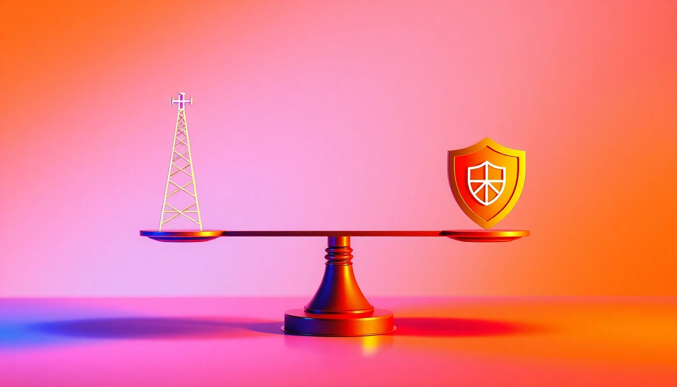 Detailed yojnawale blog image illustrating safety tips under mobile towers with related icons and clear visuals.