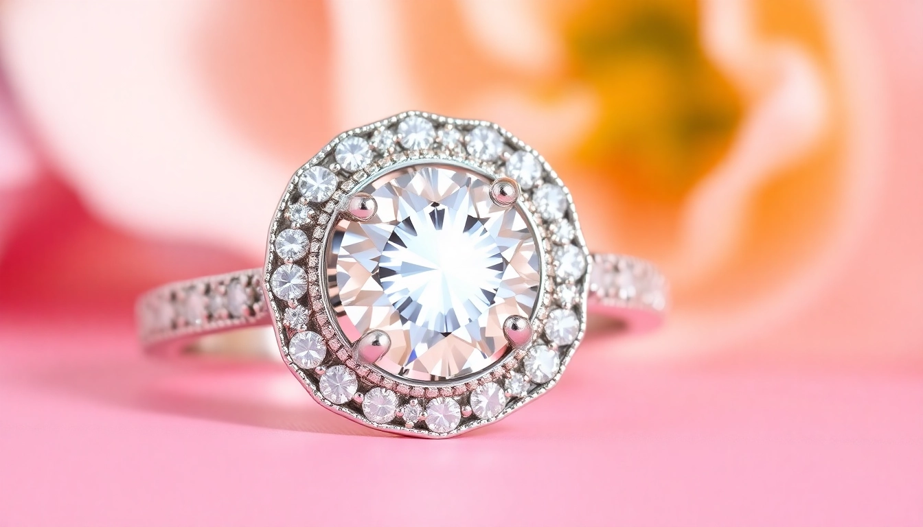Halo engagement rings featuring shimmering halos of small diamonds around a central gem, highlighting brilliance and elegance for engagement.