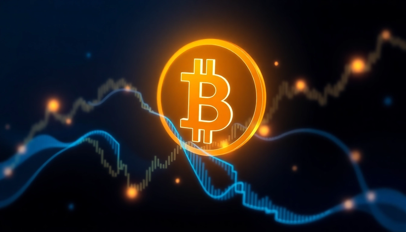 Bitcoin cryptocurrency coin with digital blockchain graphics showcasing the future of digital