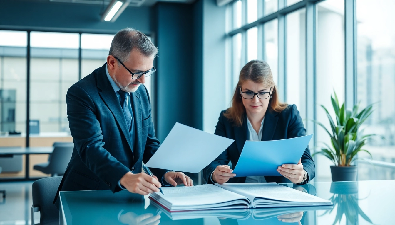 KJC legal services team reviewing important documents for client cases effectively