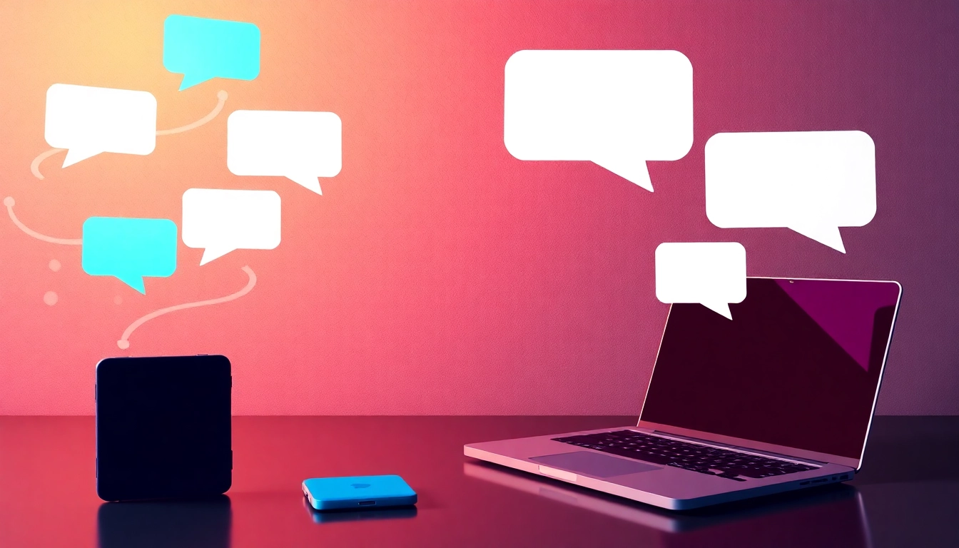 Engaging digital chat interface highlighting seamless communication and connectivity for users