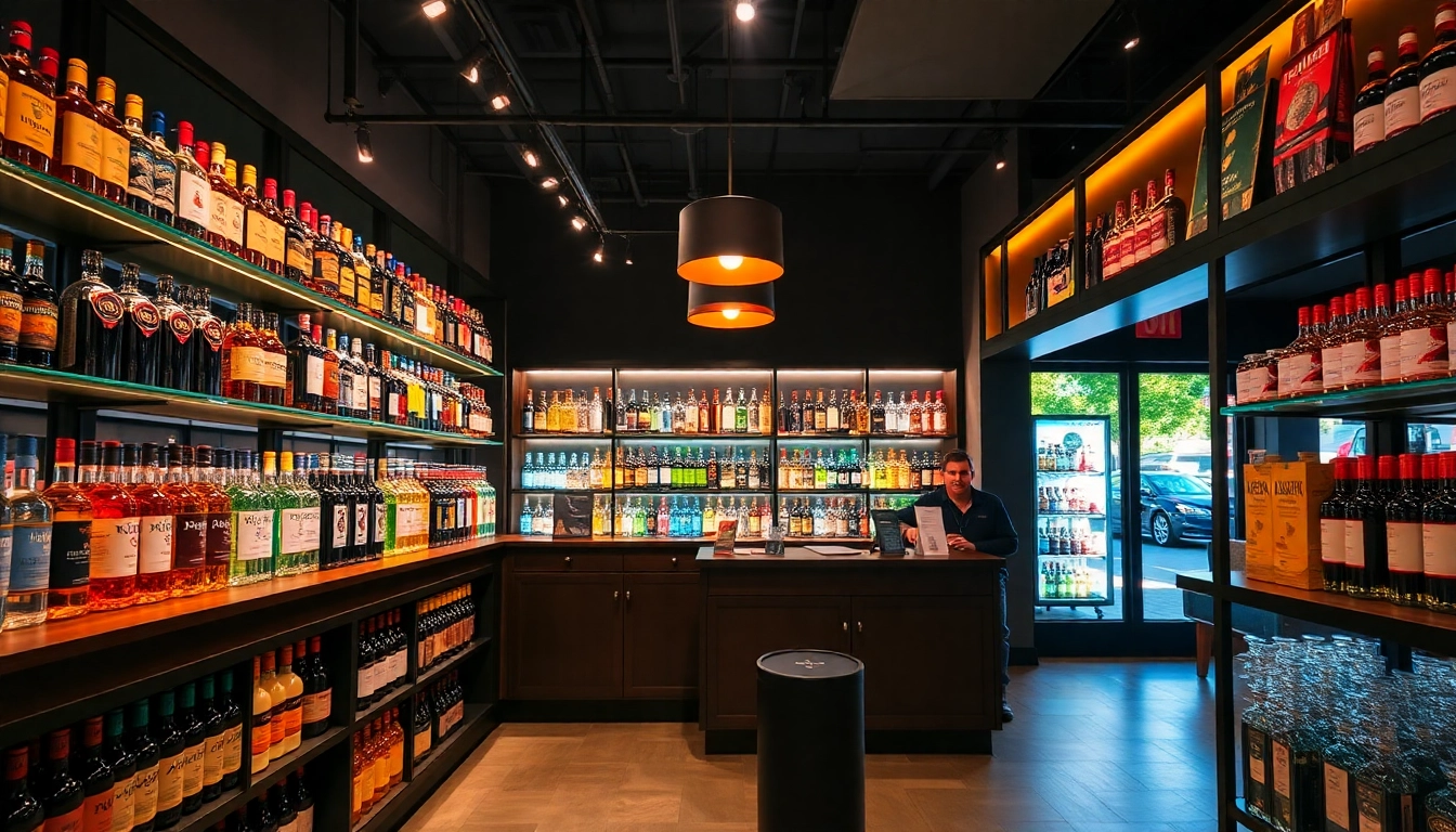 Liqors Birmingham showcase of premium spirits in a modern Birmingham store interior with