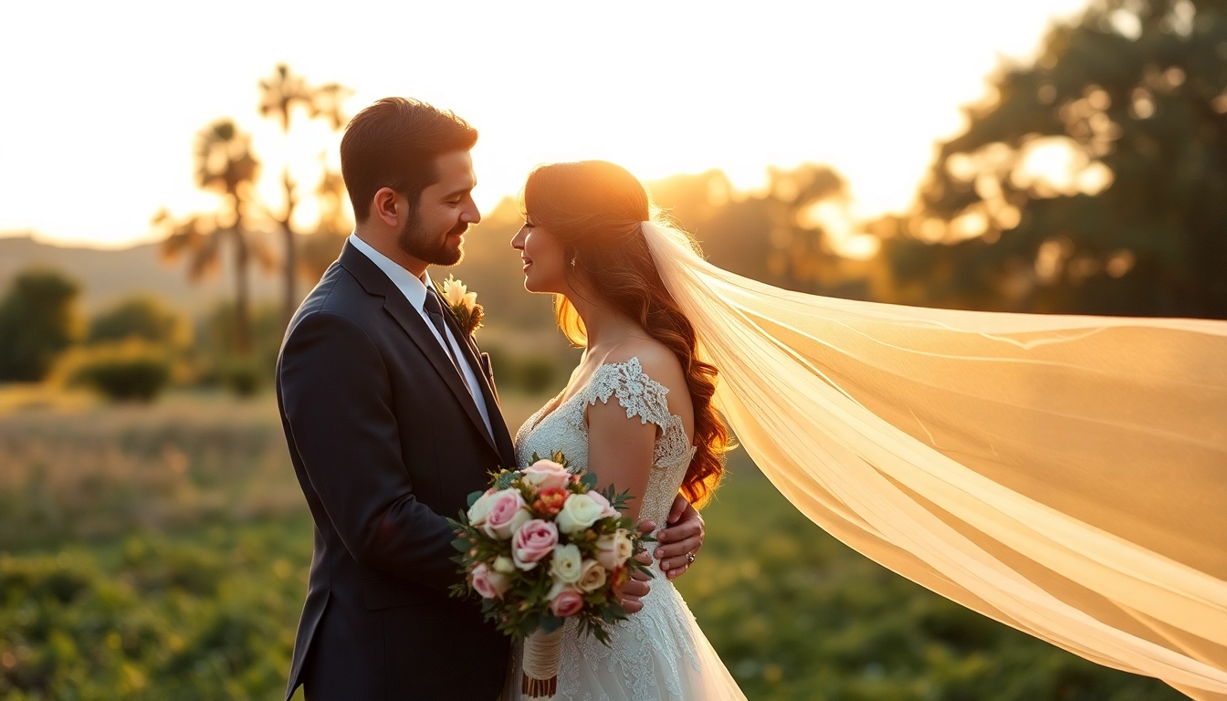 A professional eskuvoi fotozas session capturing a couple's romantic moments in natural light